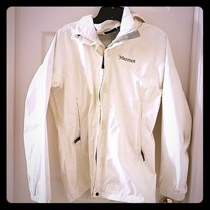 Marmot white rain jacket